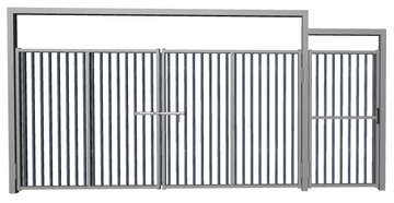 Ворота распашные с калиткой из решетки сталь