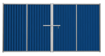 Ворота распашные из профлиста синие